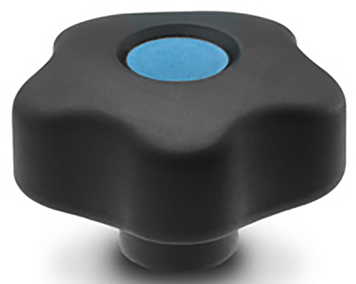 Elesa 169954-C9 Black Hex Clamping Knob, M10, Threaded Hole