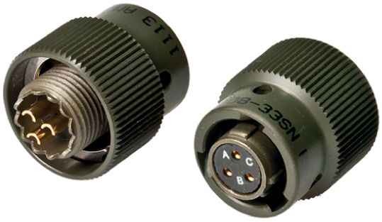 Amphenol Limited, 62GB 4 Way Cable Mount MIL Spec Circular Connector Plug, Socket Contacts,Shell Size 14, Bayonet