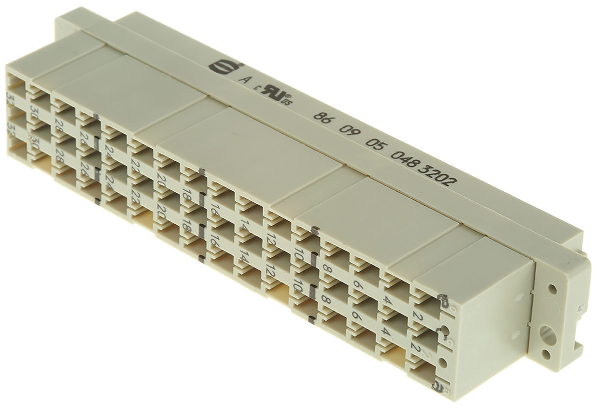 HARTING 09 05 48 Way 5.08mm Pitch, Type E, 3 Row, Straight DIN 41612 Connector, Socket