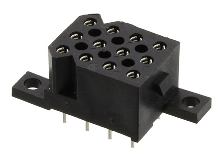Souriau Sunbank by Eaton SMS Series Straight PCB Mount PCB Socket, 12-Contact, 4-Row, 5.08mm Pitch, Solder Termination