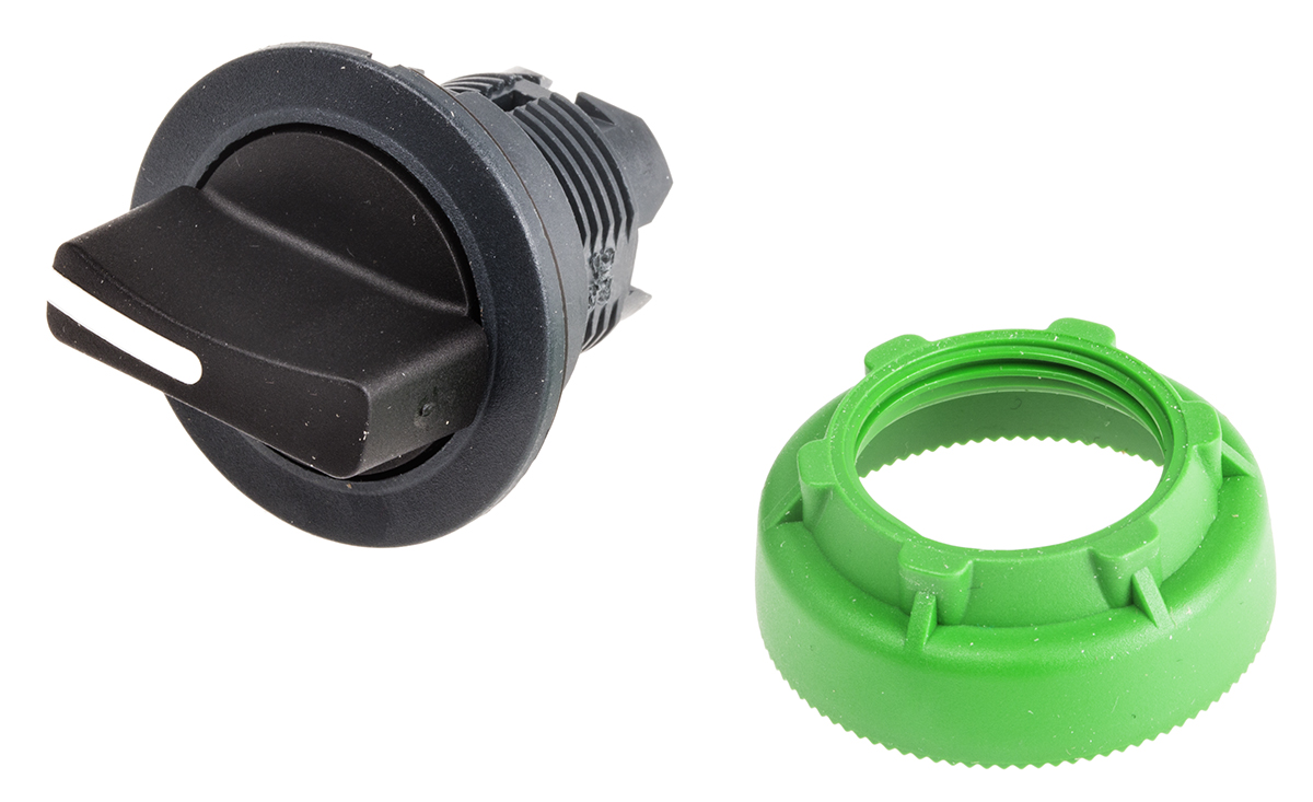 Schneider Electric Harmony Series 3 Position Selector Switch Head, 30mm Cutout, Black Handle