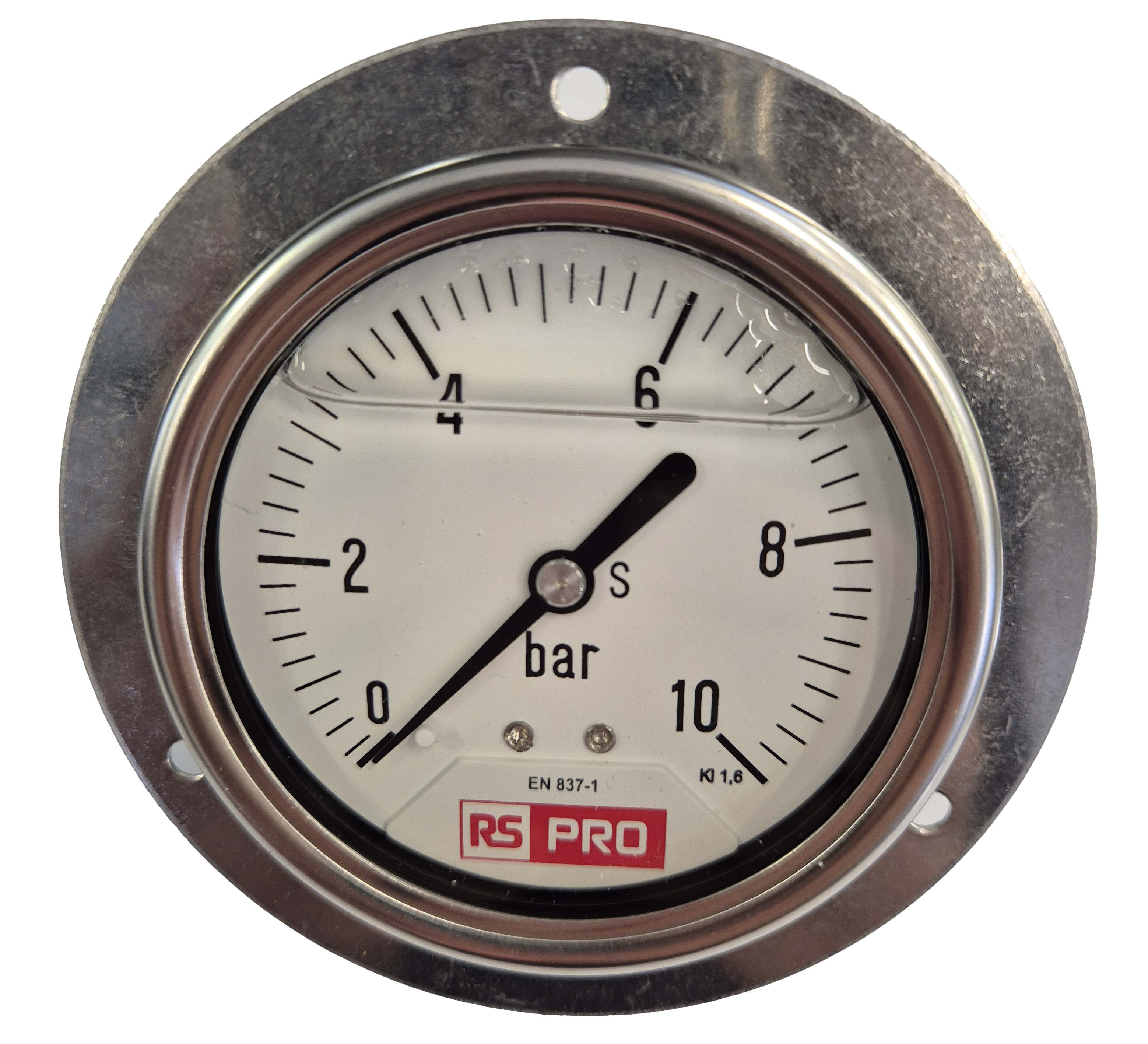 RS PRO BSP 1/4 Analogue Pressure Gauge 10bar Bottom Entry 63mm Outside Diameter