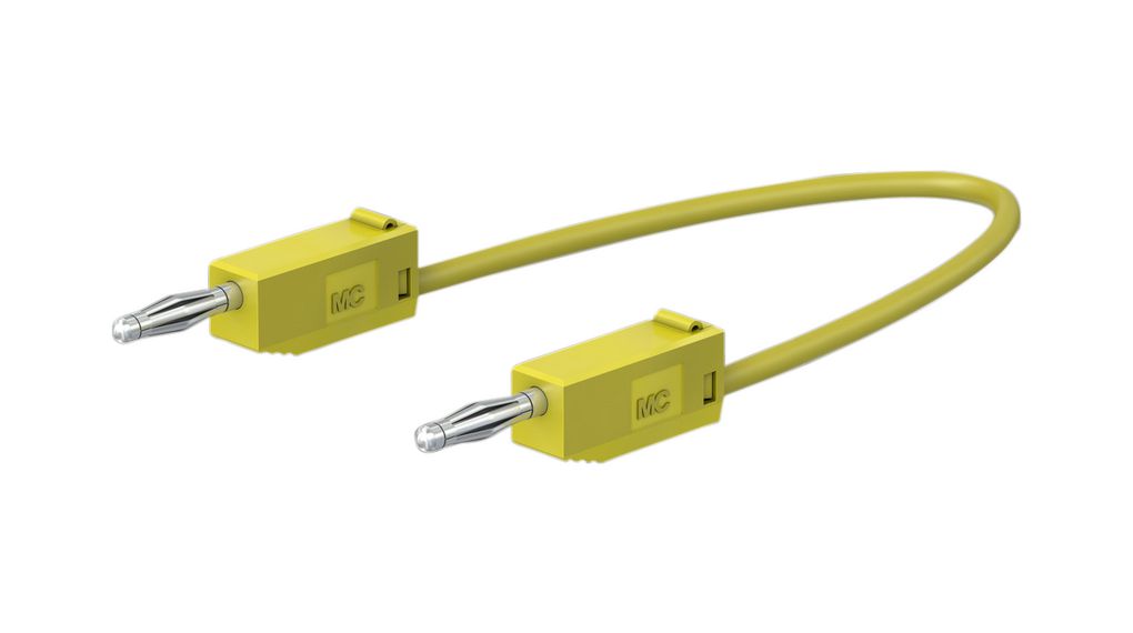 Staubli Test lead, 10A, 30 → 60V, Yellow, 60cm Lead Length