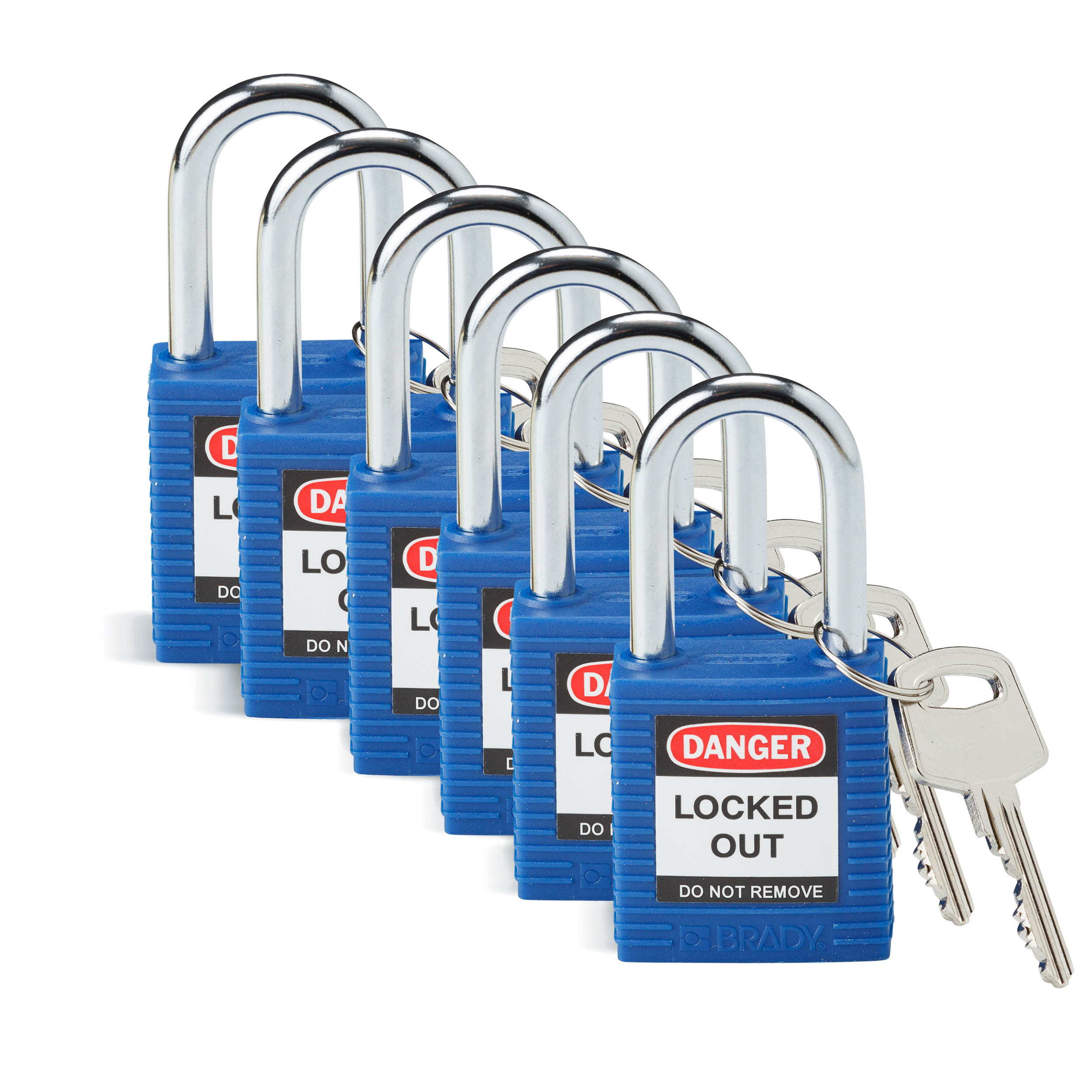 Brady LOTO-8 Key Weatherproof Nylon, Steel Security Padlock, 6.35mm Shackle, 38.10mm Body
