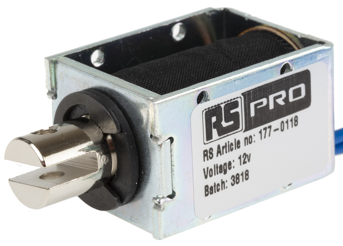 RS PRO Linear Solenoid, 12 V dc, 40 x 24 x 29 mm