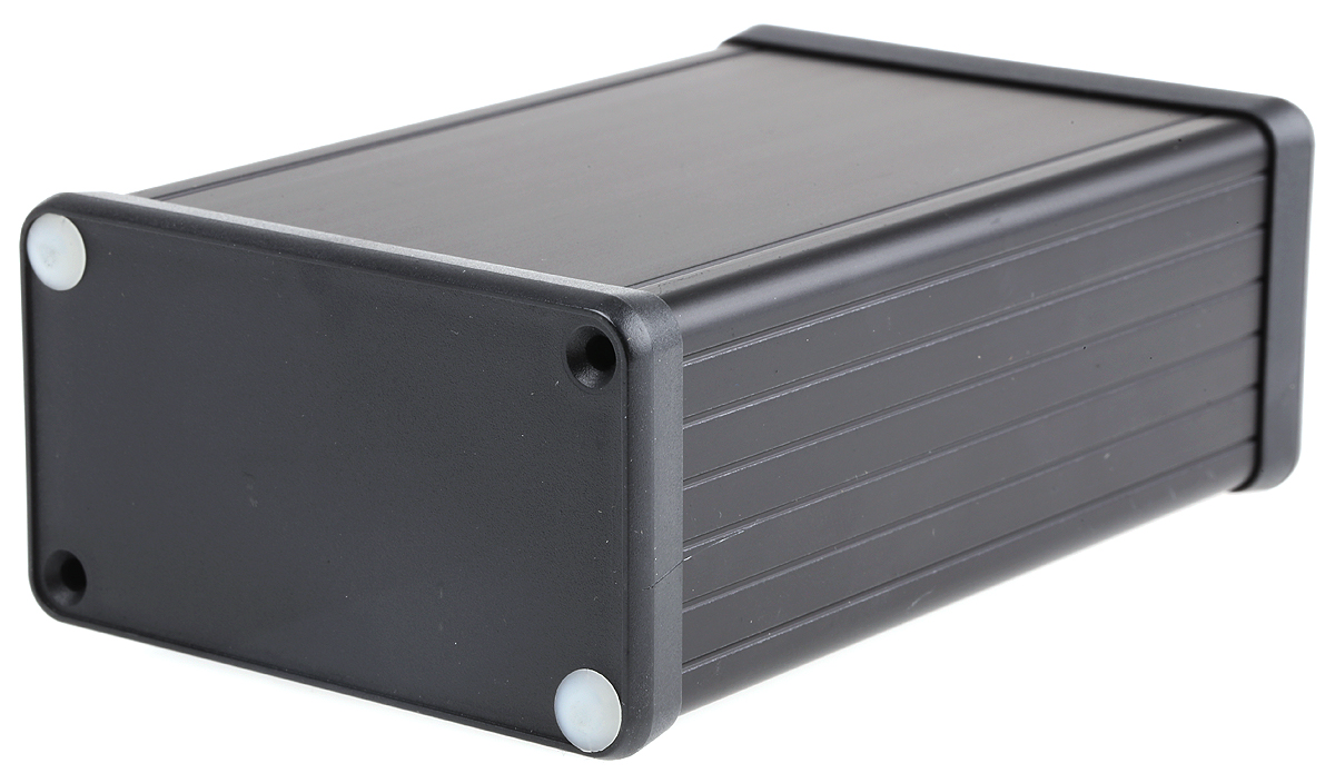 Hammond 1455 Series Black Aluminium Enclosure, IP54, Black Lid, 120 x 78 x 43mm