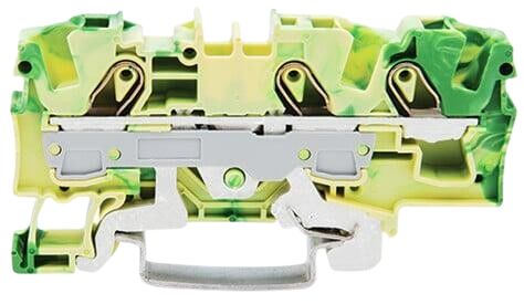 WAGO 2006-1307 TOPJOB S, 2006 Series Green/Yellow, 6mm², Single-Level, Push-In Cage Clamp Termination, ATEX, IECEx