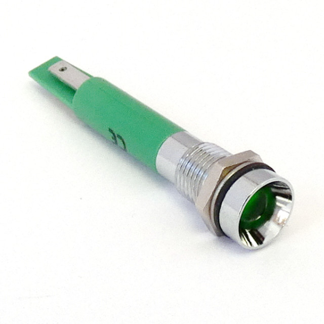 CML Innovative Technologies 1950X Series Green Panel Mount Indicator, 130V c.a., 8mm Mounting Hole Size, Solder Tab