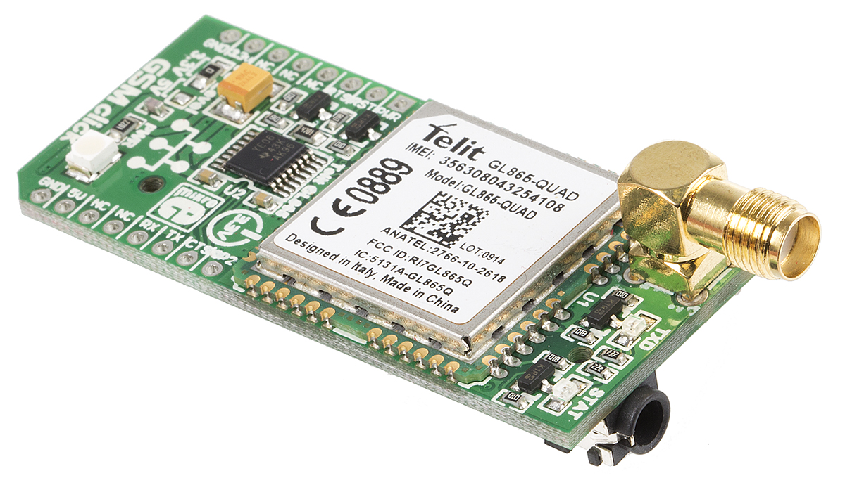 MikroElektronika GSM Click GL865-QUAD GSM/GPRS GSM mikroBus Click Board 850 → 1900MHz MIKROE-1298