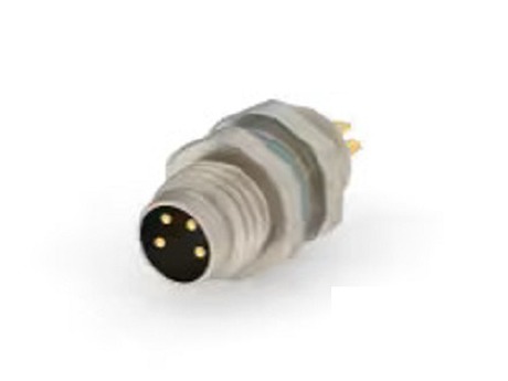 TE Connectivity Circular Connector, 4 Contacts, Panel, M8 Connector, Plug, Male, IP67, T4 Series