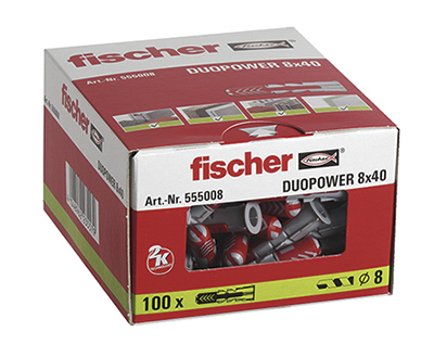 Fischer Fixings Nylon Screw Anchor 40mm, 8mm Fixing Hole