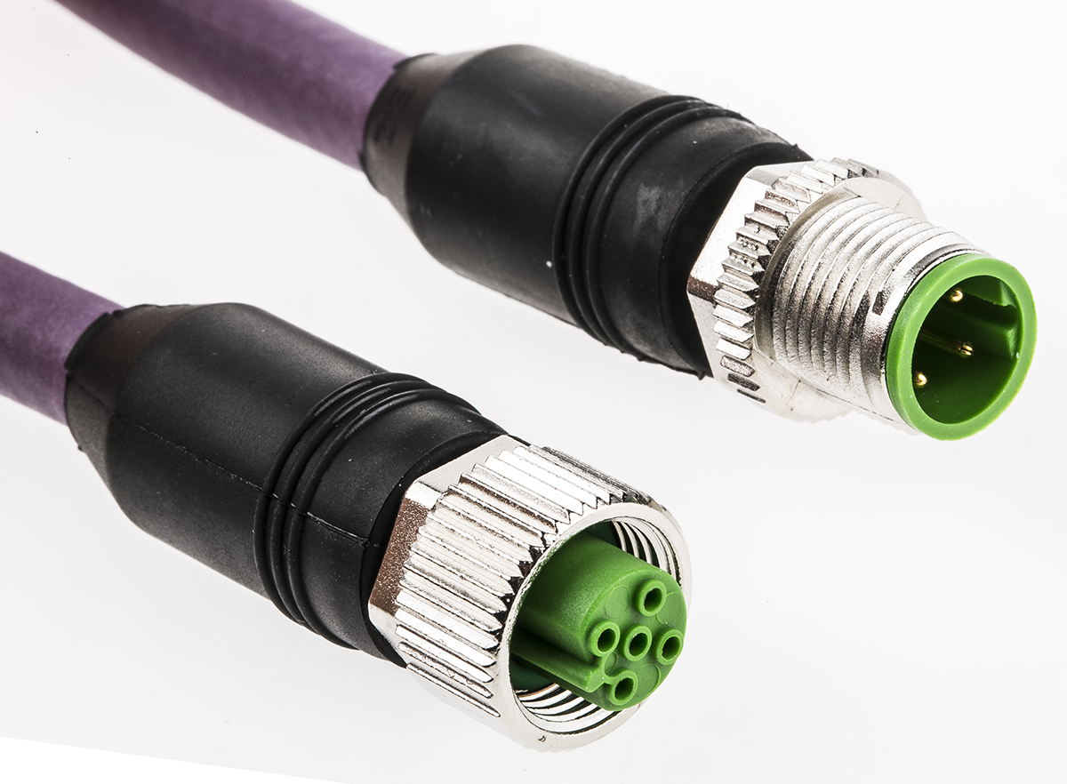 Murrelektronik Limited Male 4 way M12 to Female 2 way M12 Sensor Actuator Cable, 5 m