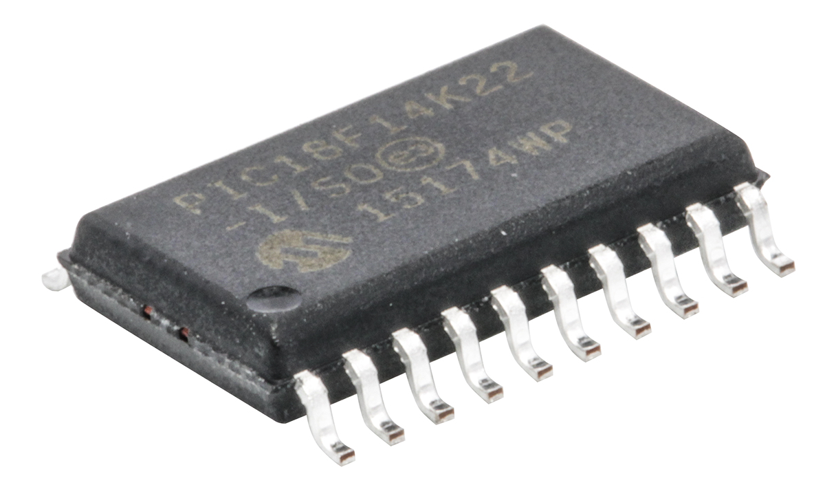 Microchip, 8 bit PIC, PIC18(L)F1XK22 Microcontroller, 20 MHz, 16kB FLASH, 20-Pin SOIC