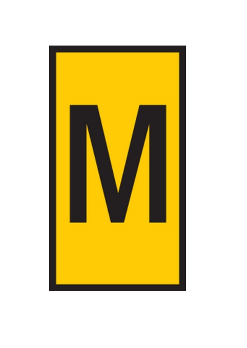 HellermannTyton WIC Snap On Clip On Cable Marker, Yellow, Pre-printed "M", 2.8 → 3.8mm Cable, for Cables and