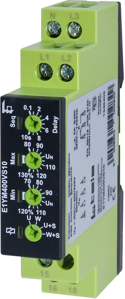 Tele Phase, Voltage Monitoring Relay, 1, 3 Phase, SPDT, Maximum of 400 V, DIN Rail