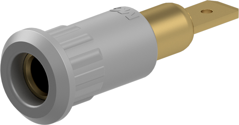 Staubli Grey Socket Test Socket, Tab Termination, 25A, 30V ac, Gold Plating