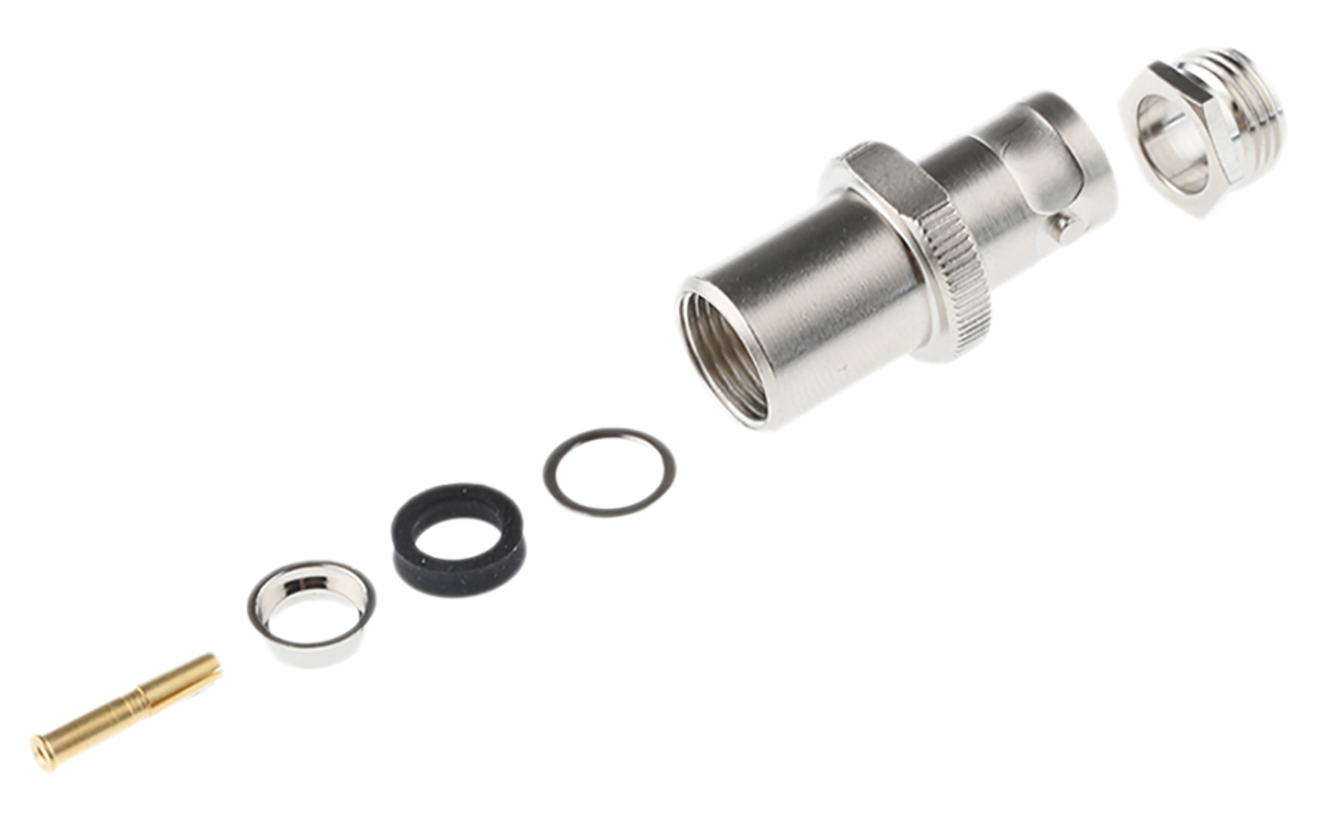 Telegartner, Jack Cable Mount BNC Connector, 75Ω, Clamp Termination, Straight Body