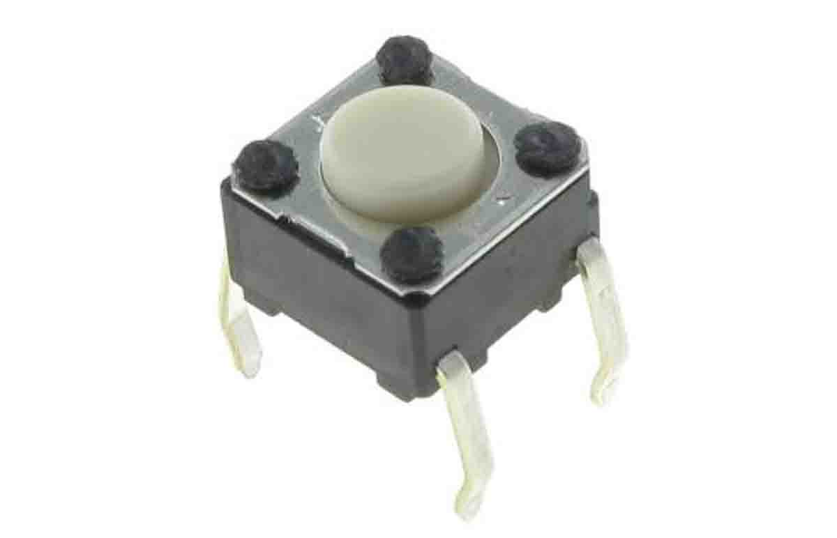 Omron IP00 White Button Tactile Switch, SPST 0.05A 6mm Through Hole