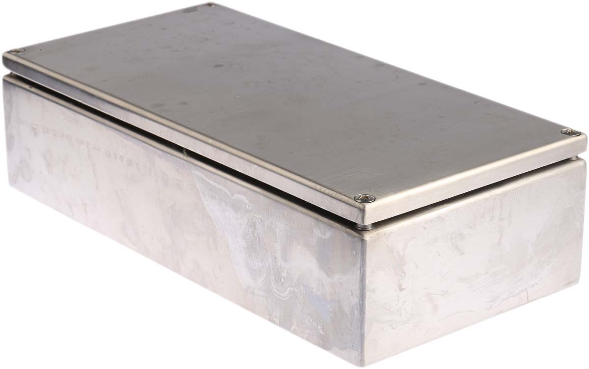 RS PRO Unpainted Stainless Steel Terminal Box, IP66, 300 x 80 x 150mm