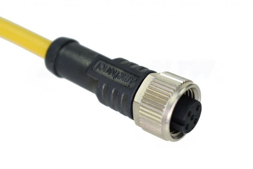 Amphenol Industrial, 3 Contacts, M12 Connector, Socket, Female, IP69K, IP68, M Series