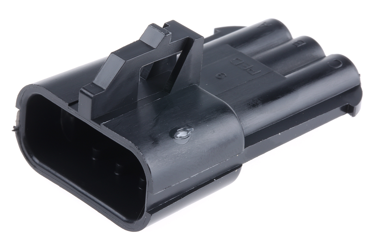 Delphi, Metri-Pack 280 Automotive Connector Plug Black Cable Mount 3 Way, Crimp Termination 15300003