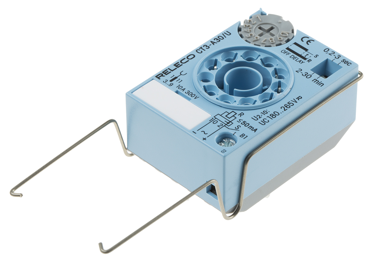 Releco CT3-A Series Plug In Timer Relay, 180 → 265V ac/dc, 0.2 → 30 min, 0.2 → 30s, 1-Function