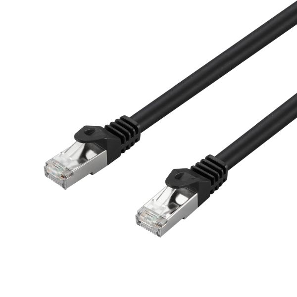 TaoglasTEC11, 914mm Cat6a, Black RJ45 to Male RJ45 Male, S/FTP Shielded, Terminated PVC Sheath