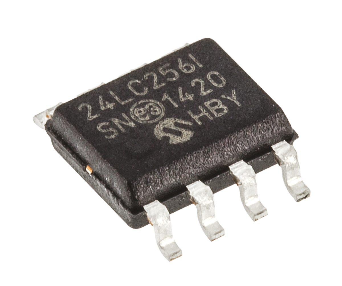 Microchip 24LC256-I/SN,  256 kB Serial EEPROM,  900 ns 8-Pin SOIC Serial-I2C