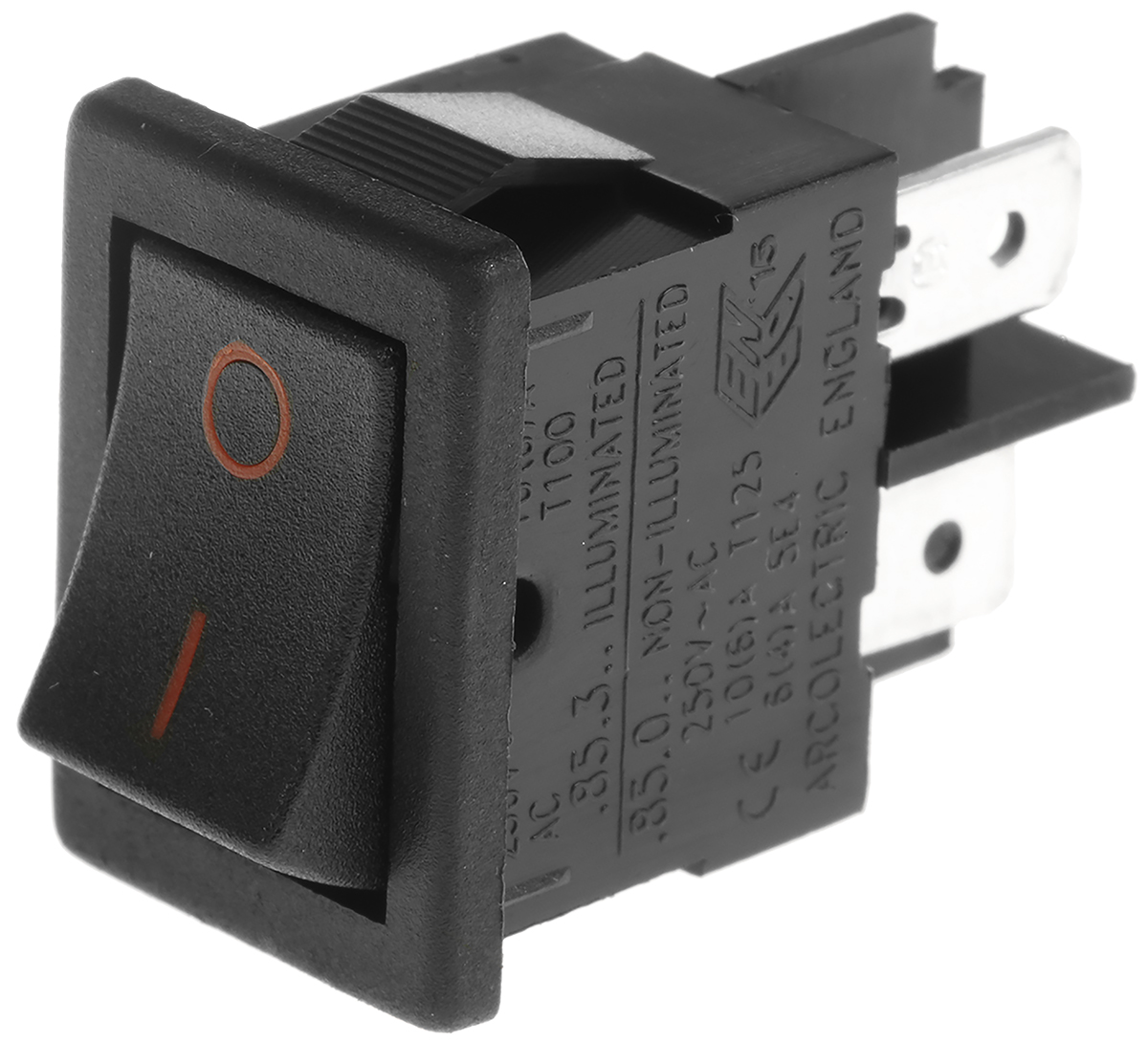 Arcolectric (Bulgin) Ltd SPST, On-Off Rocker Switch Panel Mount