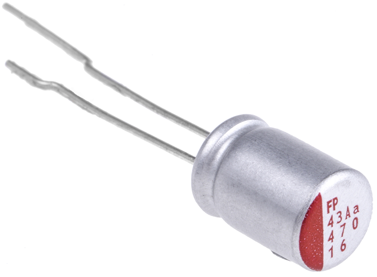 Nichicon 47μF Polymer Aluminium Solid Electrolytic Capacitor 16V dc, Radial, Through Hole - RNS1C470MDS1JX