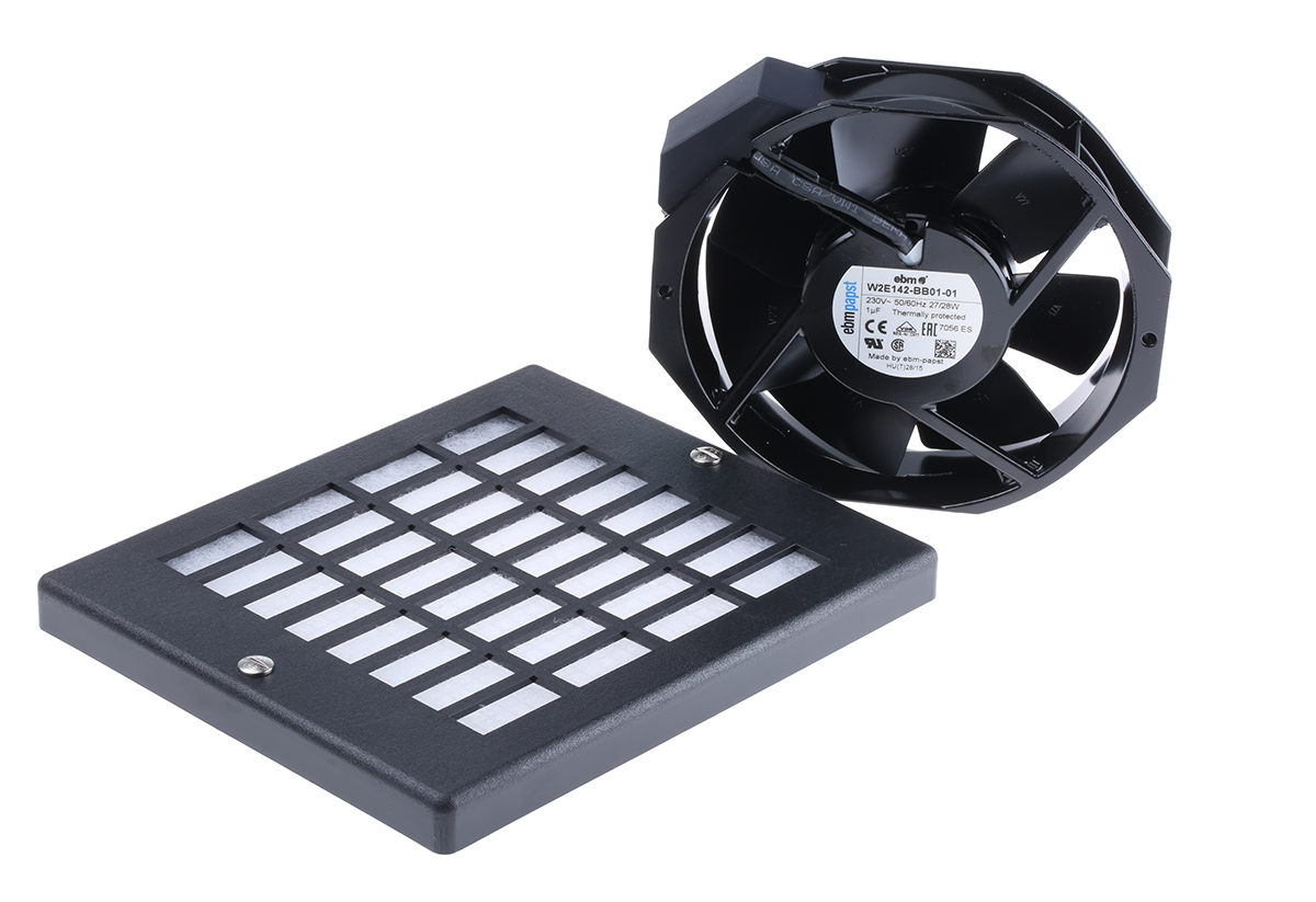 ebm-papst W2E142 Series Axial Fan Kit, 230 V ac, AC Operation, 330m³/h, 27W, 172 x 150 x 38mm