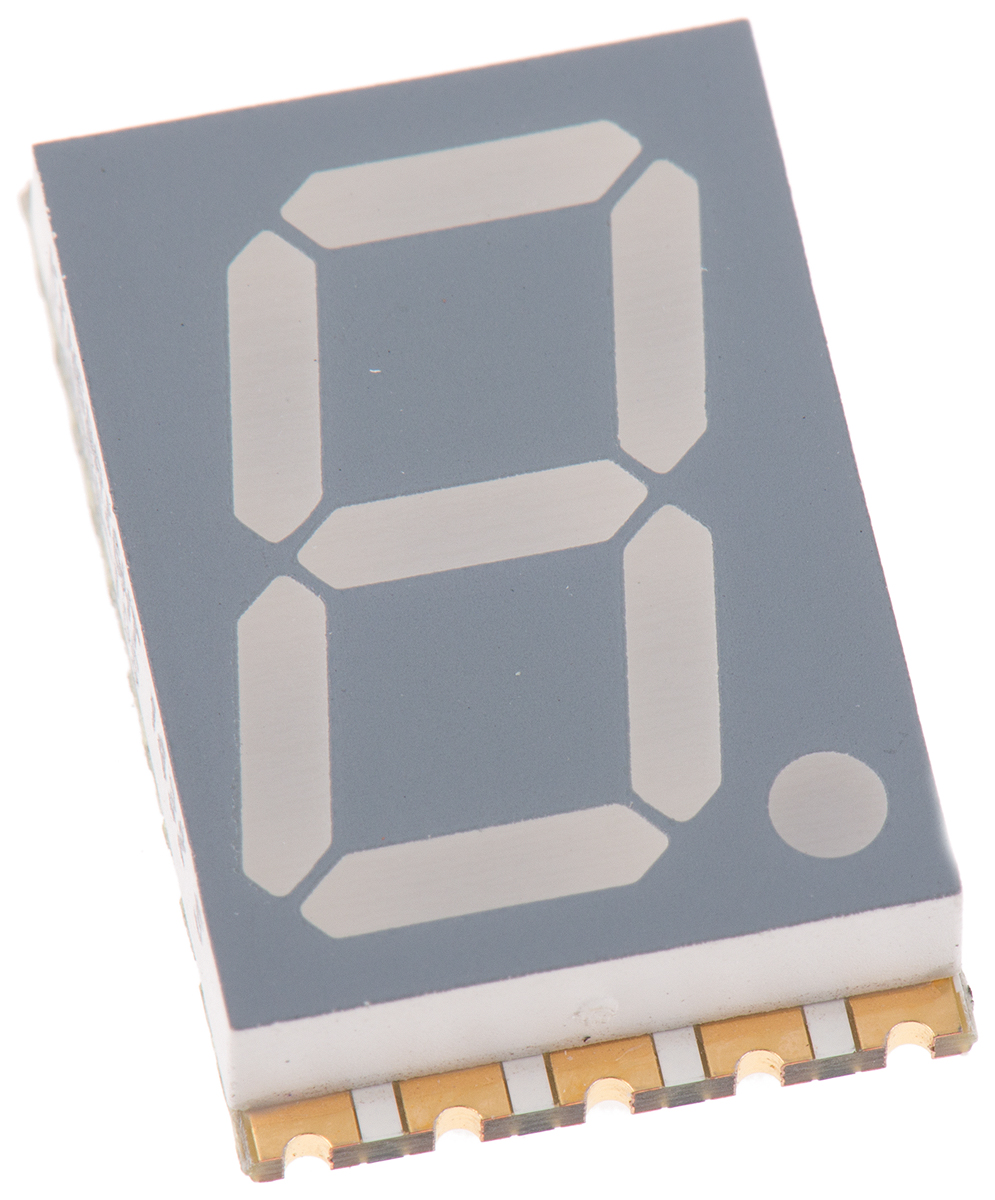KCSA56-105 Kingbright 7-Segment LED Display, CA Red 44 mcd RH DP 14.2mm