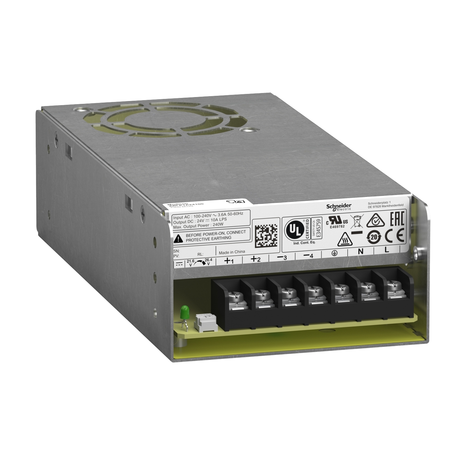 Schneider Electric Switching Power Supply, ABLP1A24100, 24V dc, 10A, 240W, 100 → 240V ac Input Voltage