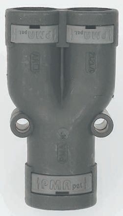 Y Piece, Conduit Fitting, 12mm Nominal Size, Polyamide 6, Black