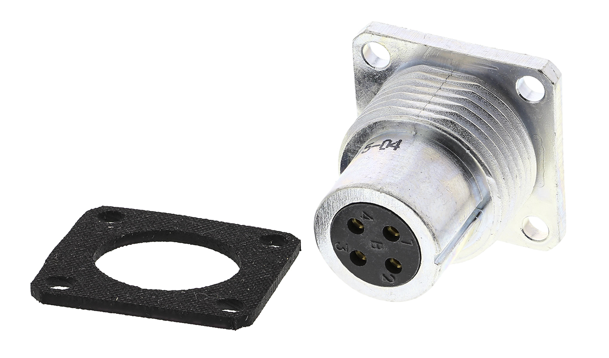 Amphenol Socapex Circular Connector, 4 Contacts, Panel, Standard Connector, Socket, Female, IP67, SL61 Series