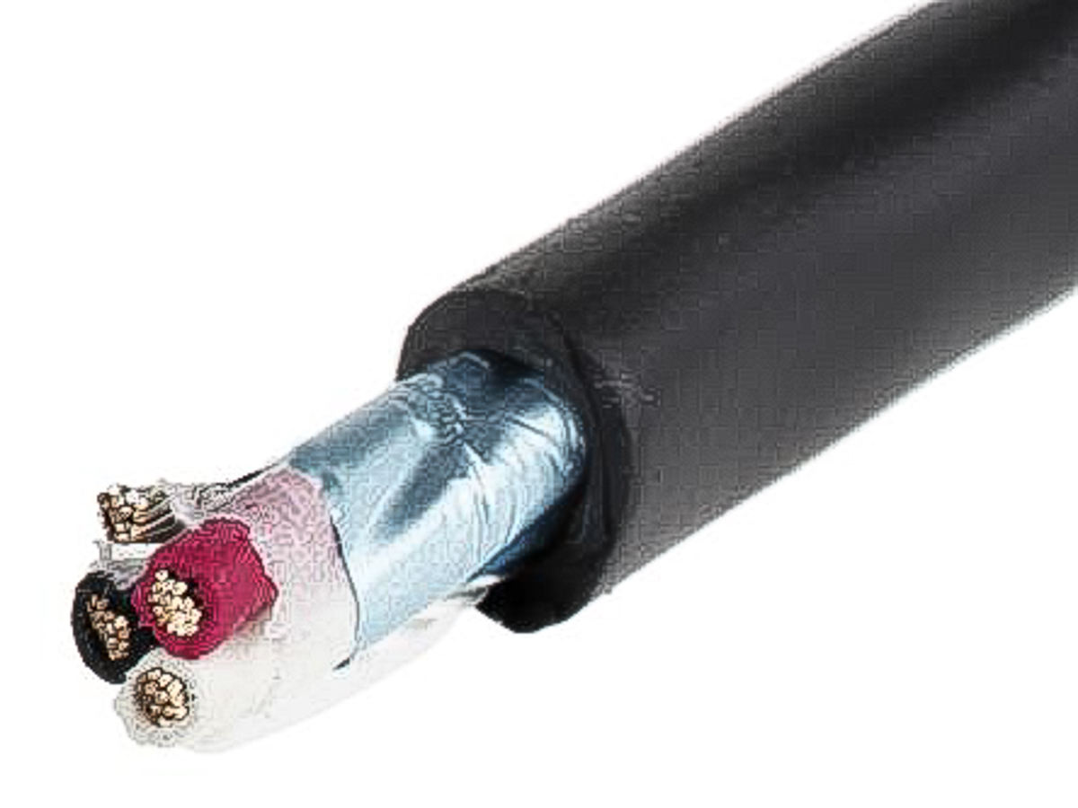 Alpha Wire XTRA-GUARD 2 Control Cable, 3 Cores, 0.56 mm² 20 AWG, Screened, 30 m, Black Polyvinyl Chloride Sheath