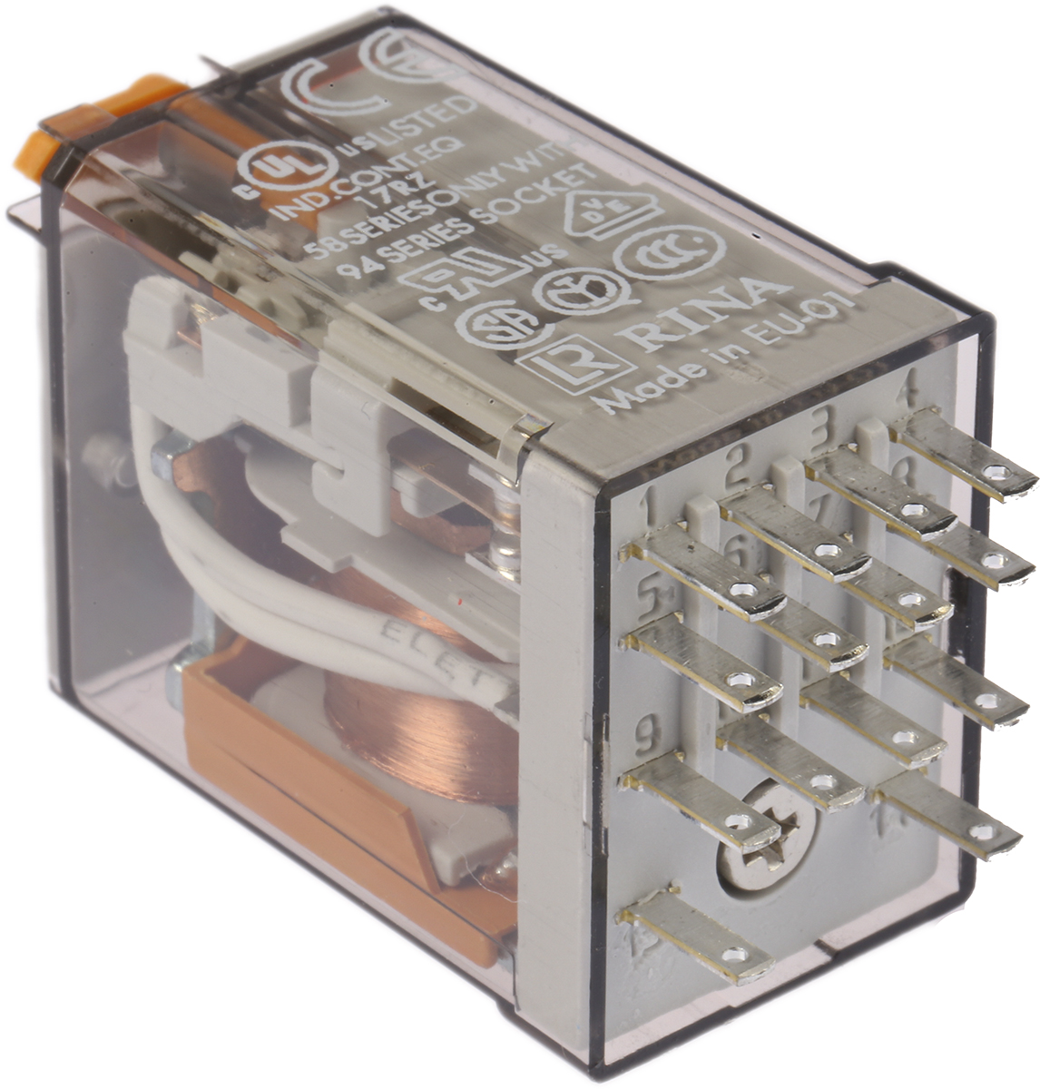 Finder Plug In Power Relay, 110V ac Coil, 7A Switching Current, 4PDT