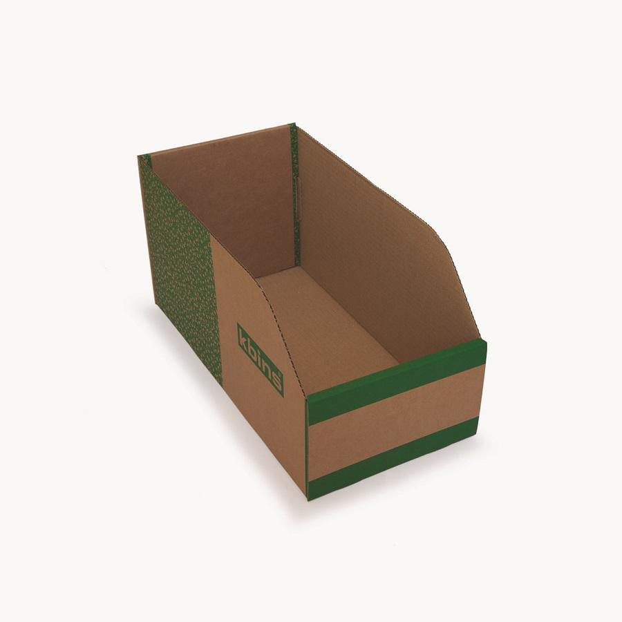 Kbins Cardboard Recycle Bin, 400mm x 200mm x 200mm, Green, White