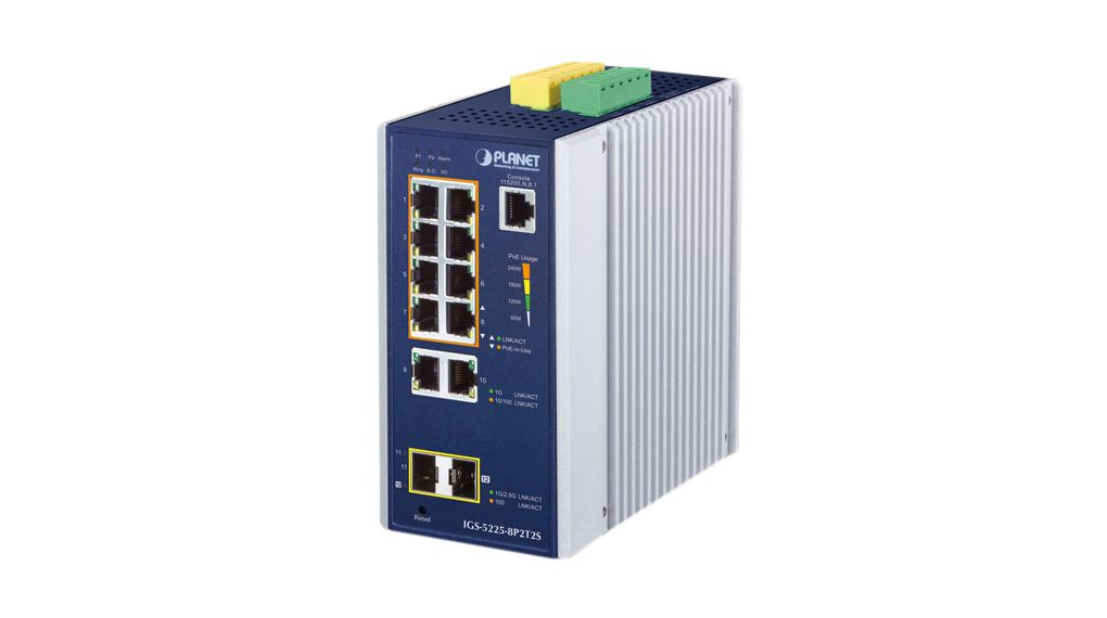Planet IGS-5225-8P2T2S, Managed 12 Port Ethernet Smart Managed Switch With PoE