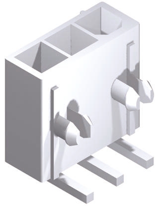 Molex Mini-Fit Jr Series Right Angle Through Hole PCB Header, 3 Contact(s), 4.2 mm Pitch, 1 Row, Shrouded
