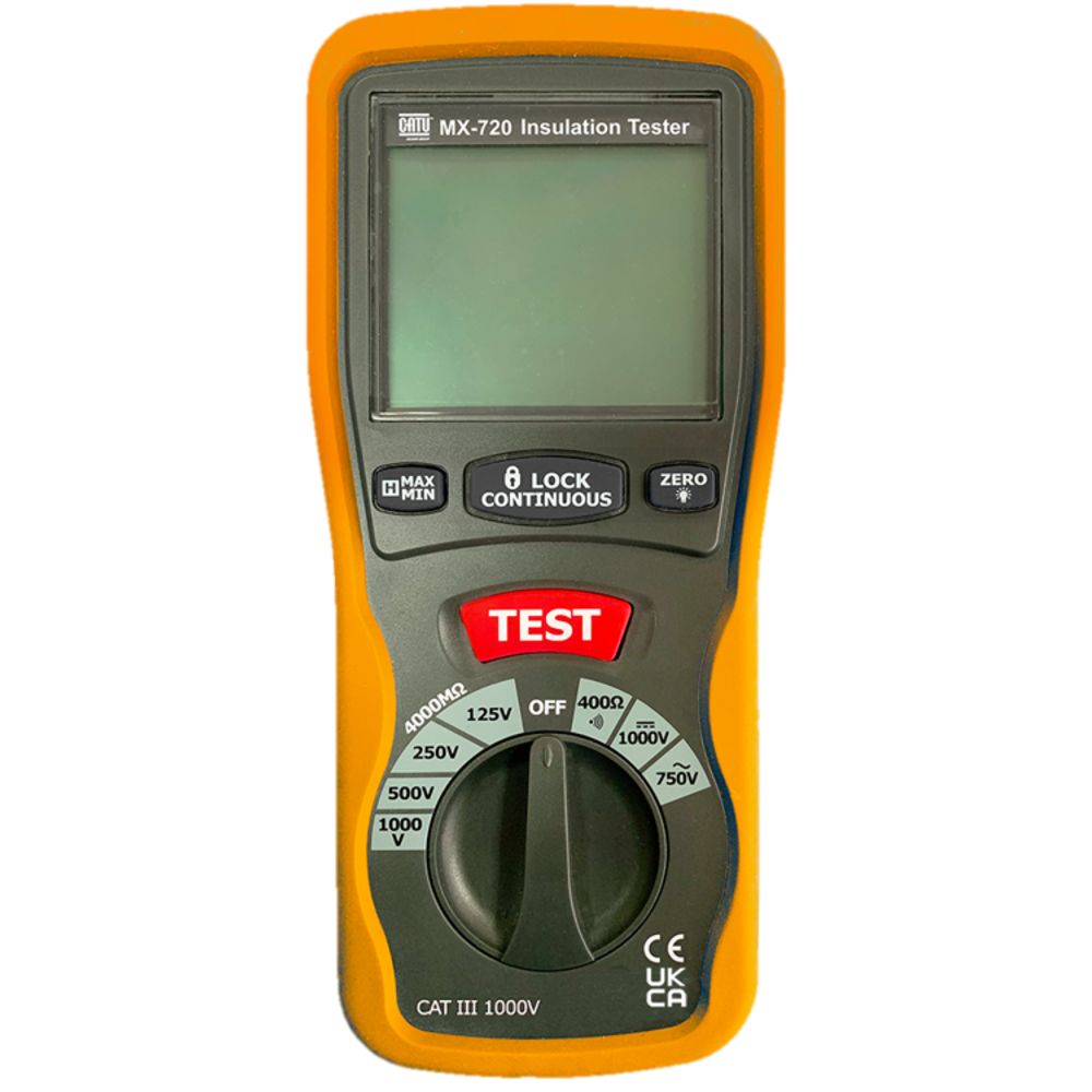 Catu MX-720 Insulation Tester, 1000V dc Max, 2000MΩ Max, Cat III 1000V