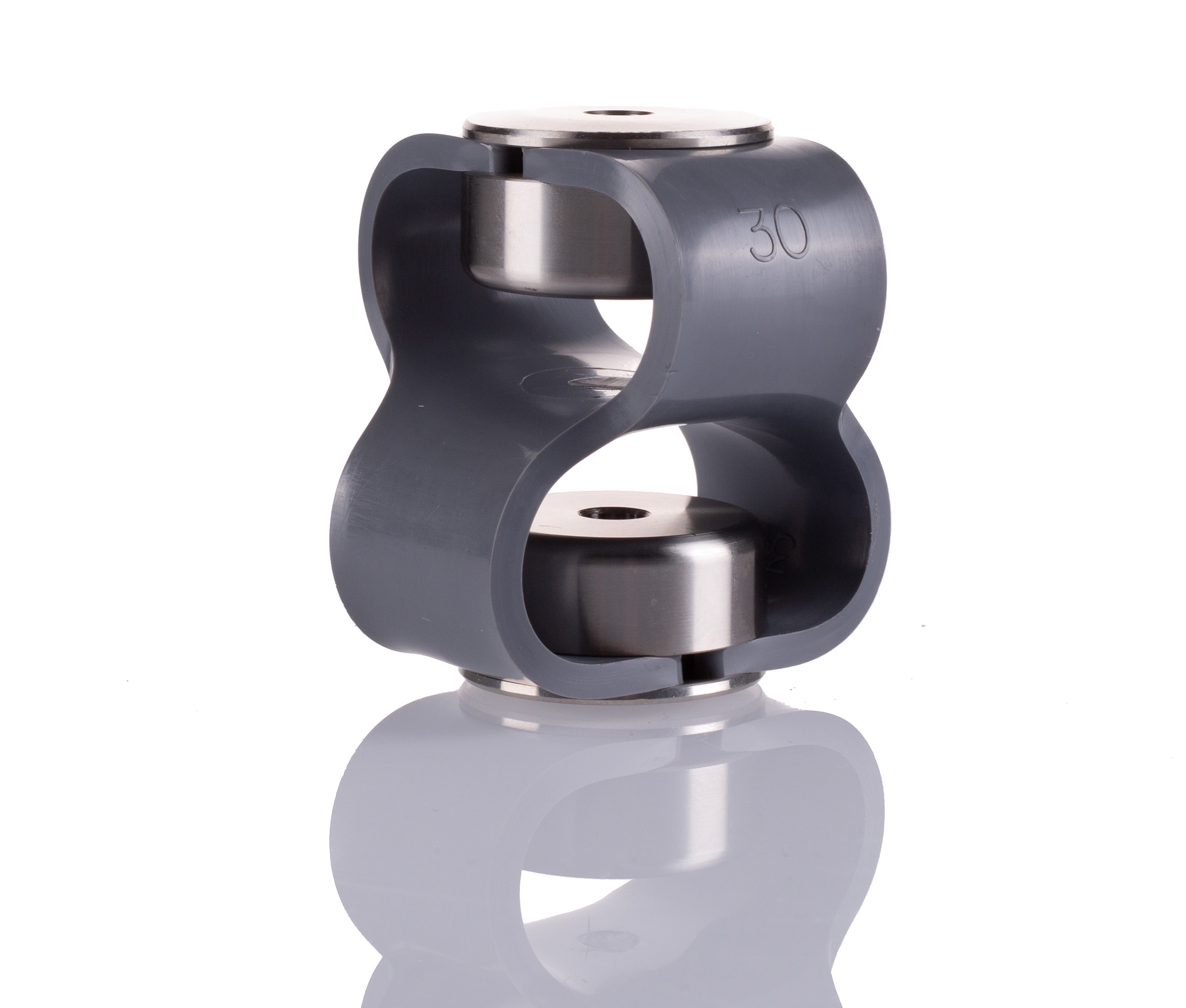 Huco Double Loop Elastomer, 6mm Bore, 56mm Length Coupler