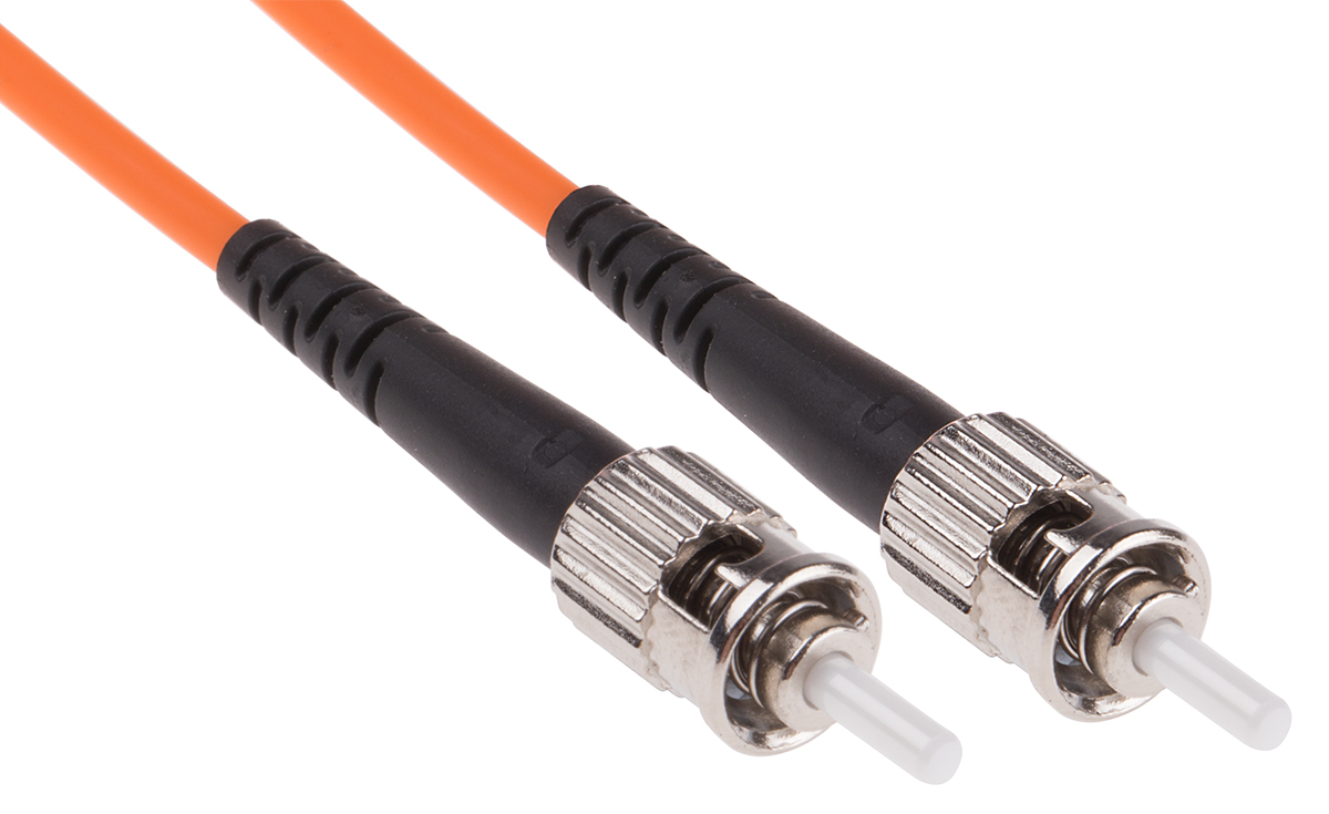 RS PRO ST to ST Simplex Multi Mode OM1 Fibre Optic Cable, 62.5/125μm, Orange, 20m