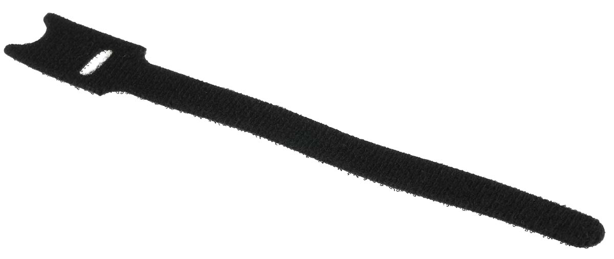 RS PRO Black Hook & Loop Tape, 20mm x 200mm