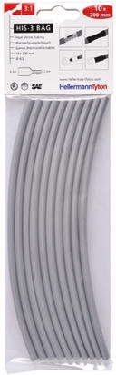 HellermannTyton Heat Shrink Tubing, Grey 6mm Sleeve Dia. x 200mm Length 3:1 Ratio, HIS-3 BAG Series