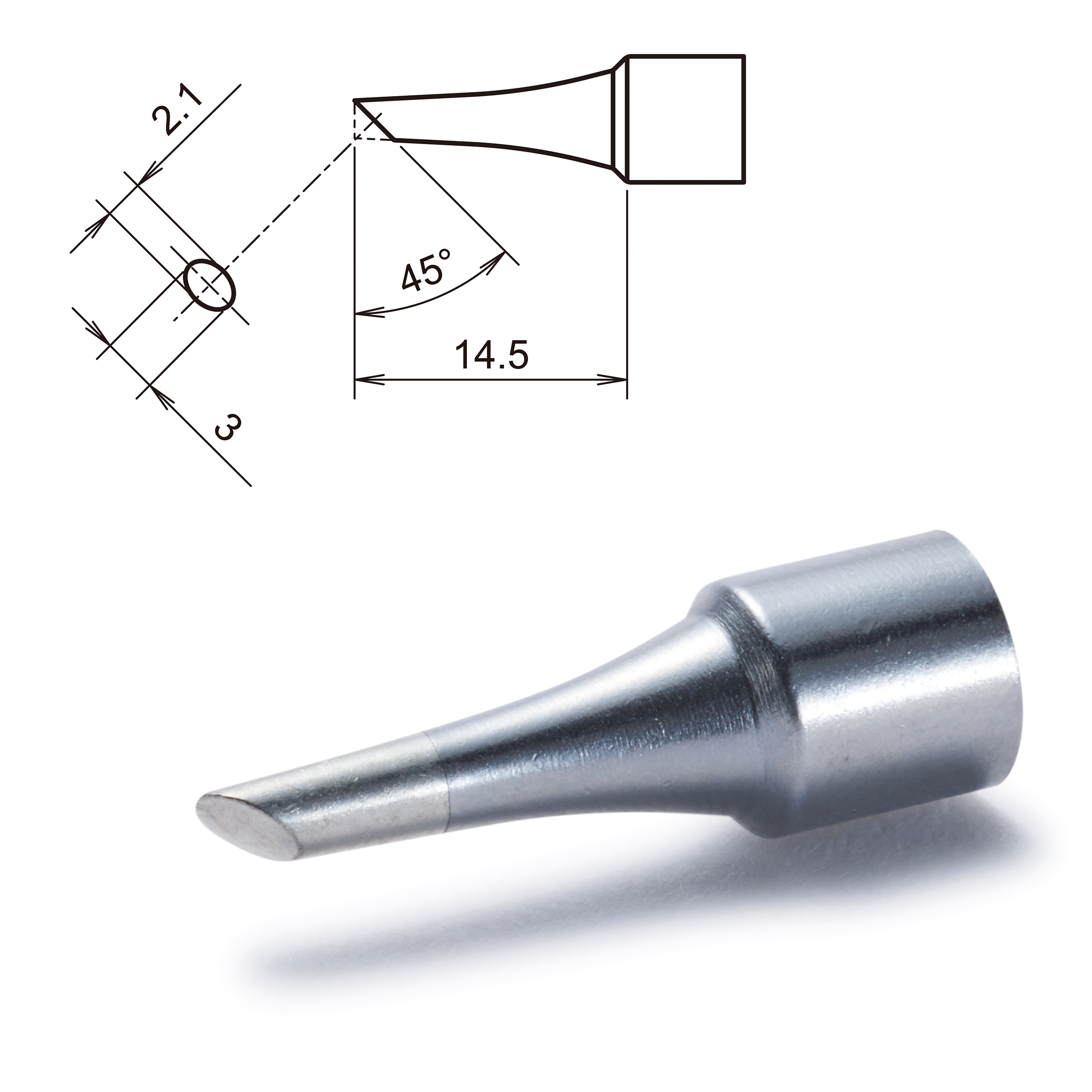 Hakko T32-BC2 2.1 mm Bevel Soldering Iron Tip for use with FX-8806