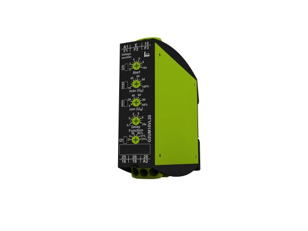 Voltage Monitoring Relay, 1 Phase, DPDT, 24 → 240V ac/dc, DIN Rail
