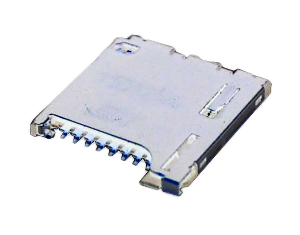 JST 8 Way Micro SD Memory Card Connector With Snap In Termination