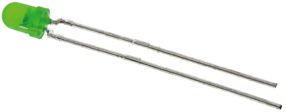Vishay1.9 V Green LED 3mm Through Hole, TLLG4401