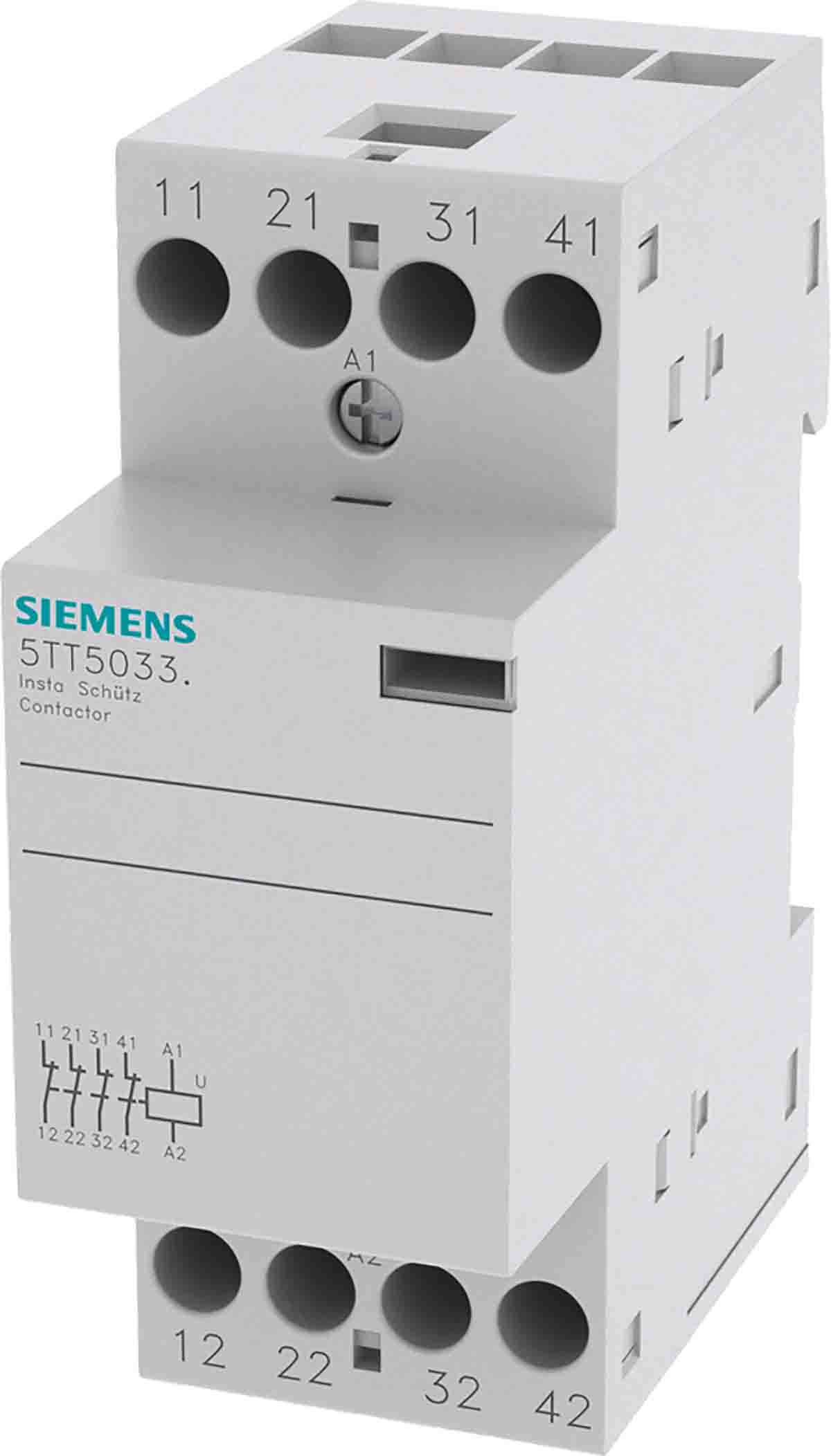 Siemens SENTRON 5TT INSTA Contactor, 230 V ac Coil, 4-Pole, 25 A, 2 kW, 4NC